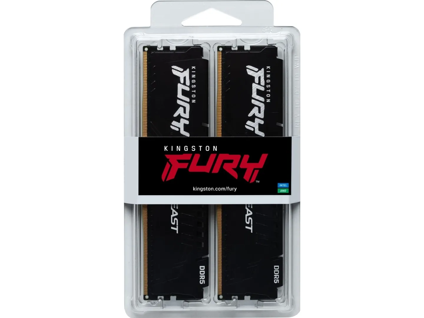 Kingston FURY Beast - DDR5 - sæt - 64 GB: 2 x 32 GB - DIMM 288-PIN - 5200 MHz / PC5-41600 - CL38 - 1.25 V - ikke bufferet - on-die ECC