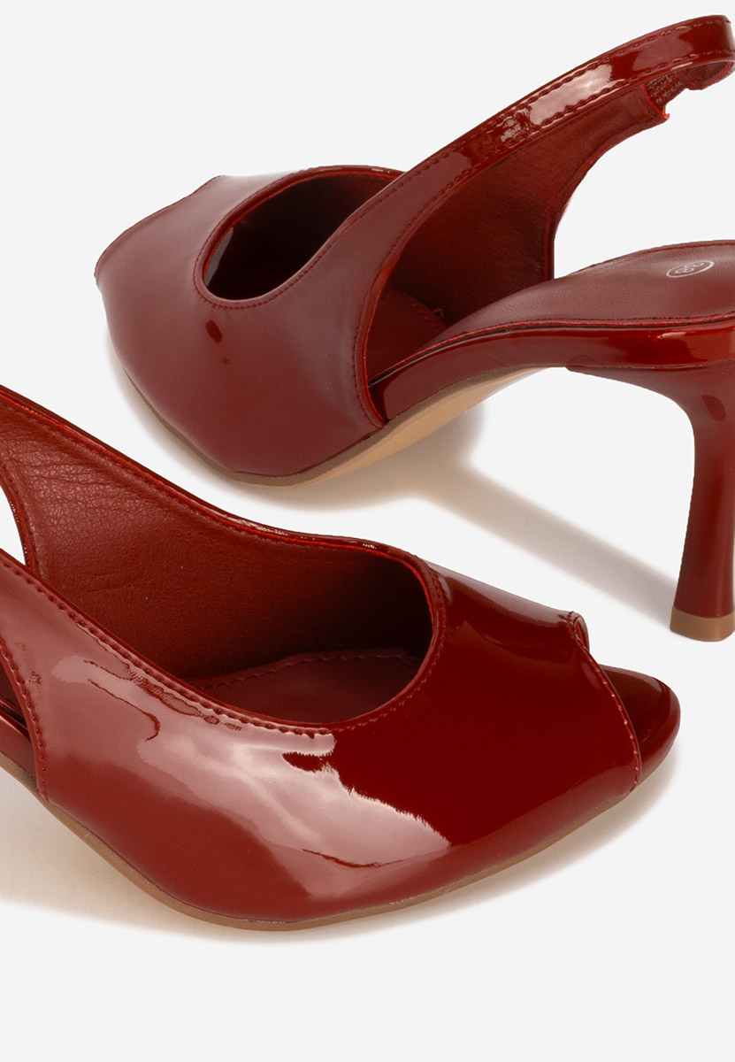 Sandales à talon fin rouges Sarinna