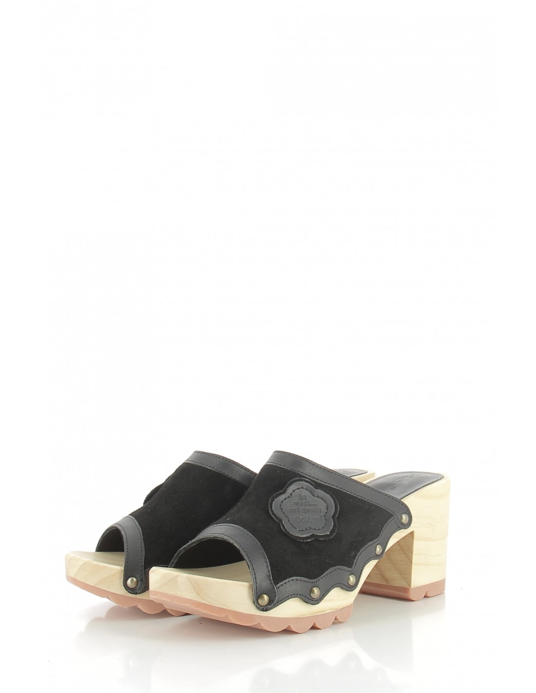 kickers Sabots à talons femme kick woodstok daim noir