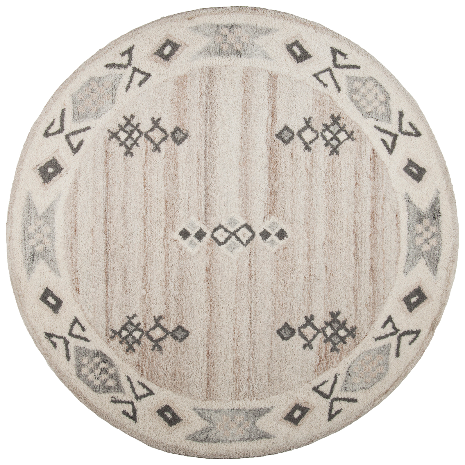 Teppich ROYAL BERBER - beige gemustert - rund - 100 cm