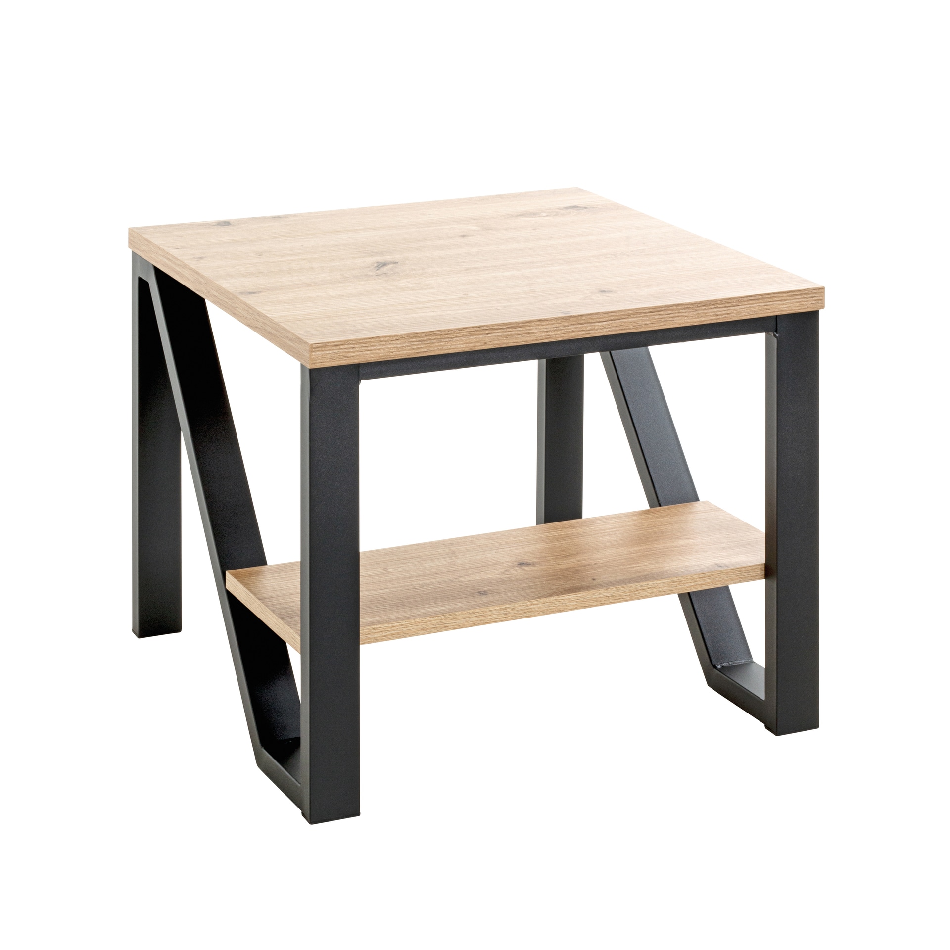 Beistelltisch 55 x 55 cm braun/schwarz