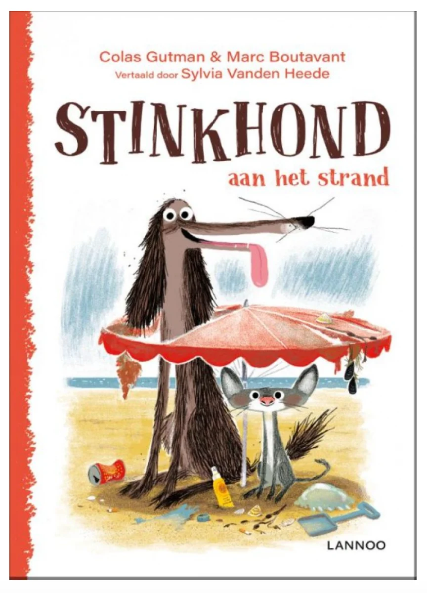 Stinkhond aan het strand