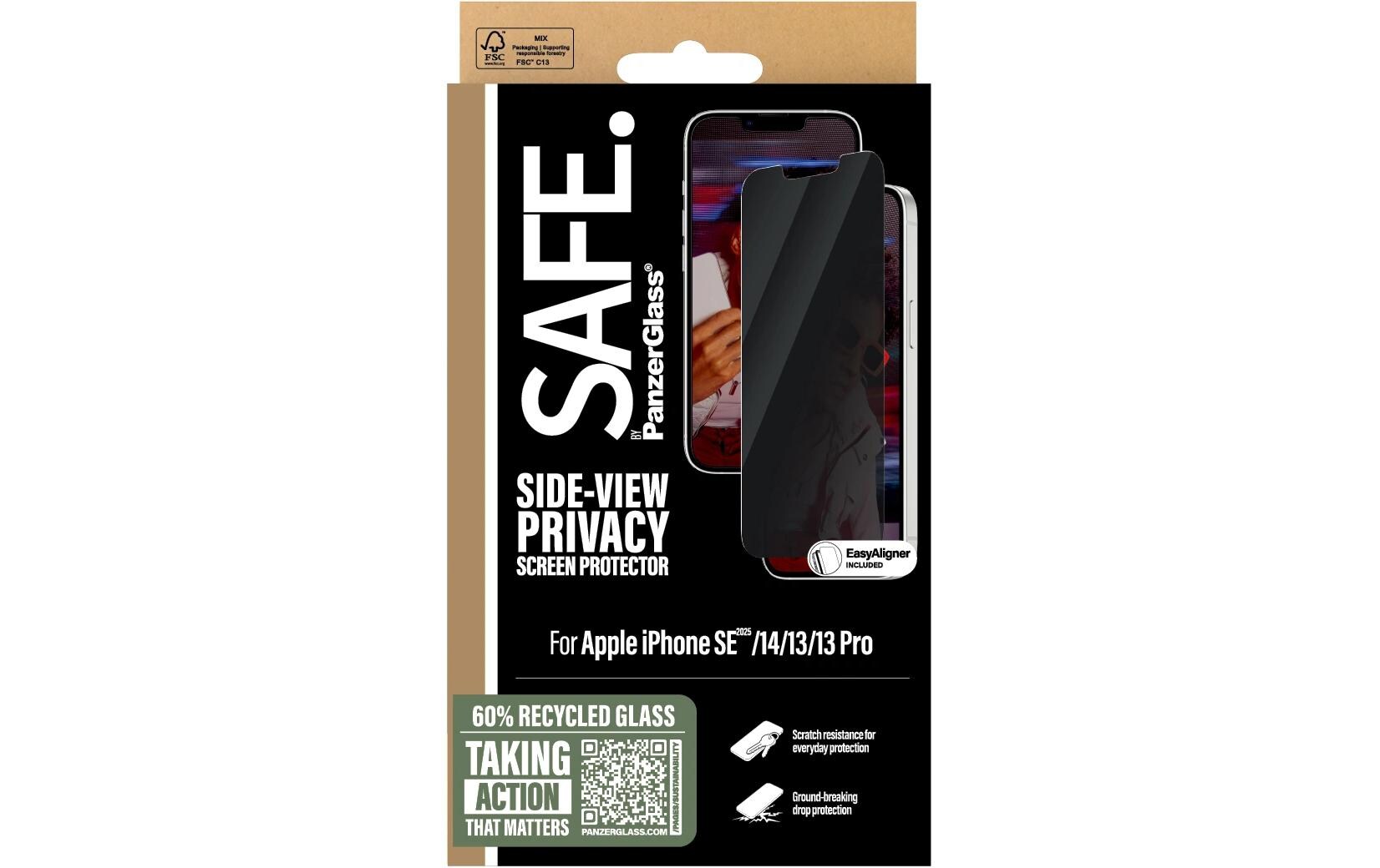Displayschutz Privacy Ultra Wide Fit iPhone 16e/13/13Pro/14Display-Schutzfolie für das Apple iPhone 16e/13/13Pro/14