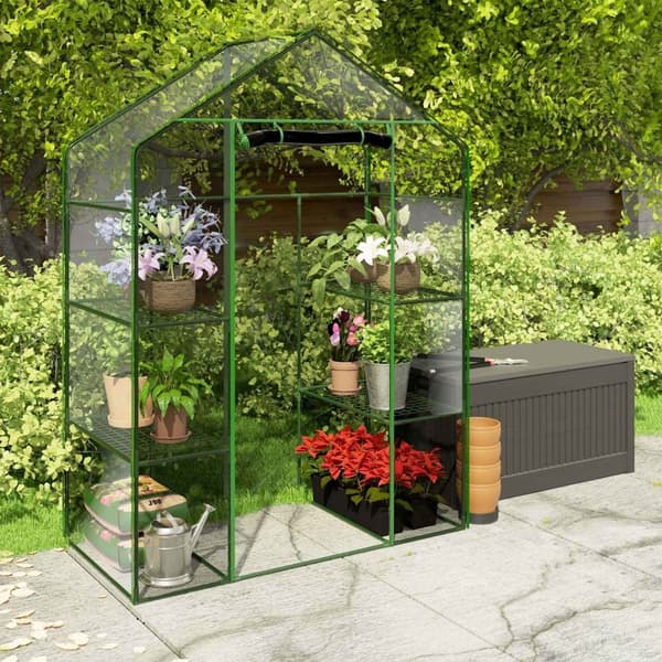 Drivhus med to hyller 140 x 71 x 195 cm Plonos 4922