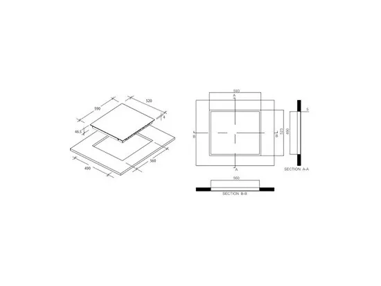 Rosieres Table de cuisson vitrocéramique 60cm 4 feux 6500w noir - rh64ct2