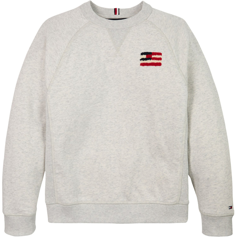 Køb Tommy Hilfiger Snow White Heather Flag Relaxed Sweatshirt