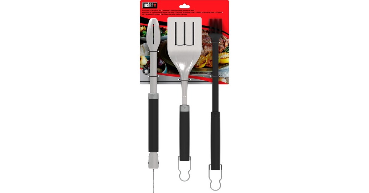 Weber3-delige Precision barbecueset grillbestek  (Roestvrij staal/zwart)