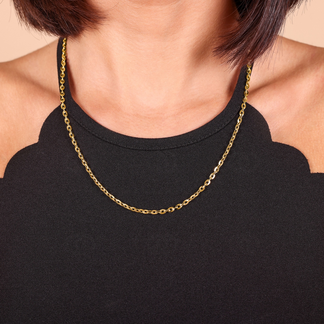 2.8mm Spiegelankerkette 750/18 K Gelbgold