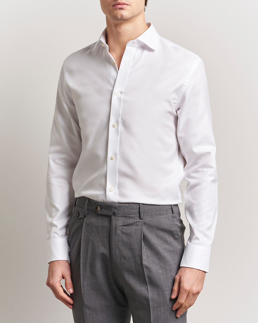 Tiger of Sweden Adley Structured Slim Fit Cut Away Shirt White