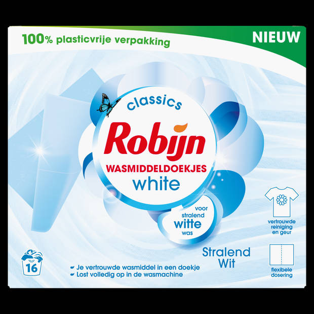 Robijn wasmiddelendoekjes wit