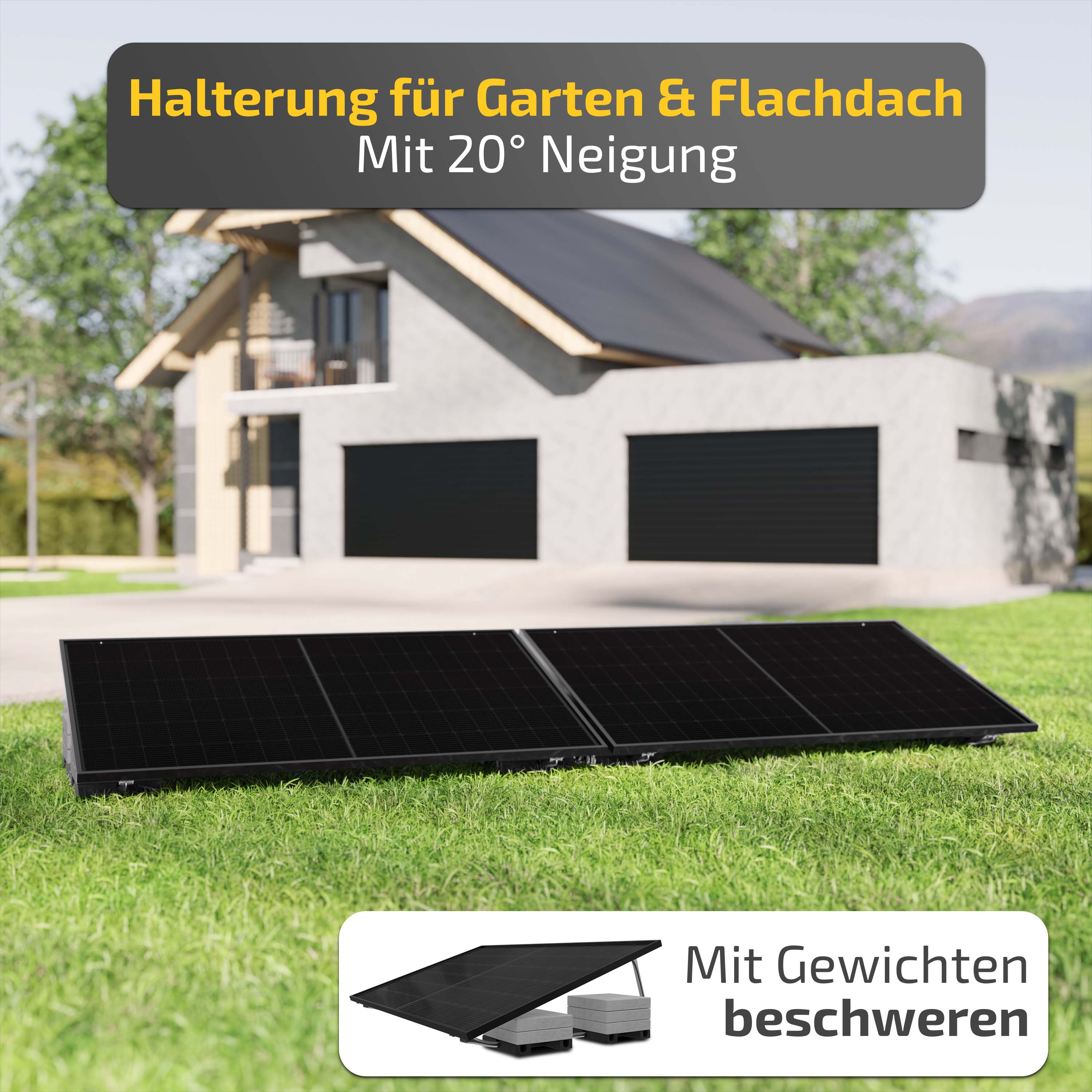 Balkonkraftwerk 1170W / 800W Solaranlage mit Garten Halterung Steckerfertig WIFI Komplettset Photovoltaik Anlage 800W/600W