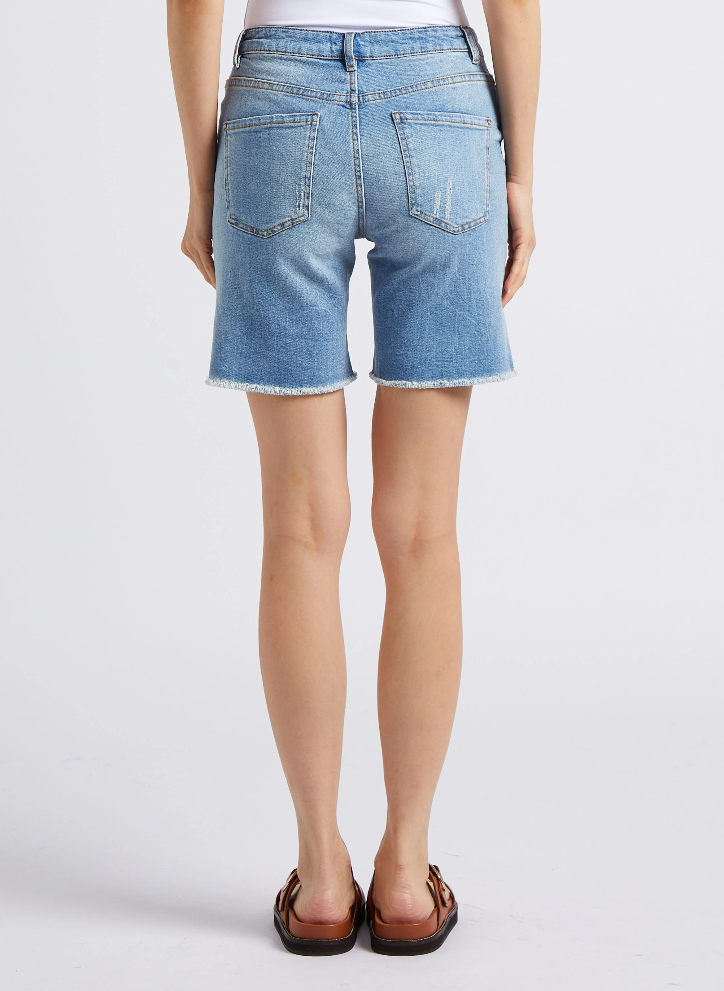 MAX - Short droit en coton | Bleu