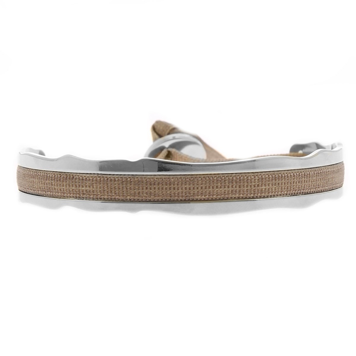 Jonc Ruban Les Interchangeables argentébeige 4 mm aléatoire