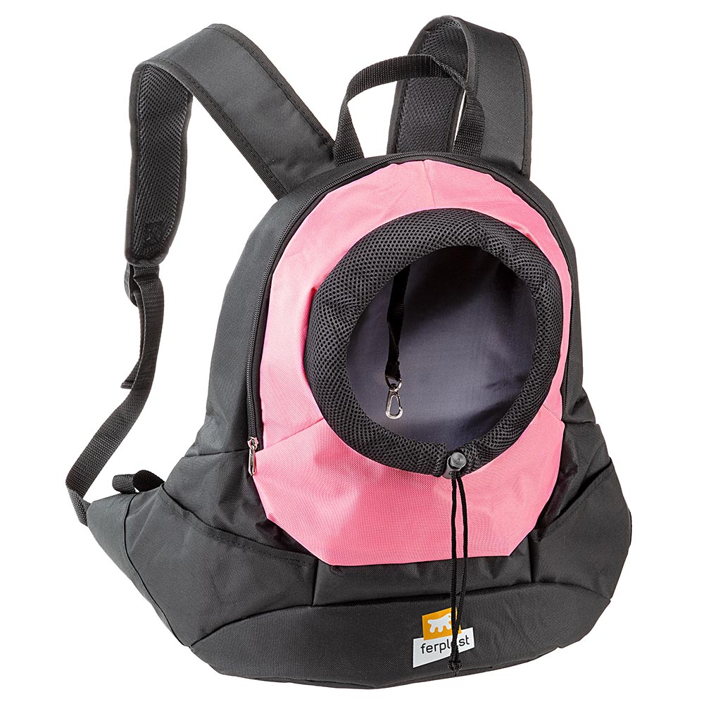 Sac à dos transport pour petits chiens kangoo large, épaules rembourrées, matériau robuste et durable, rose