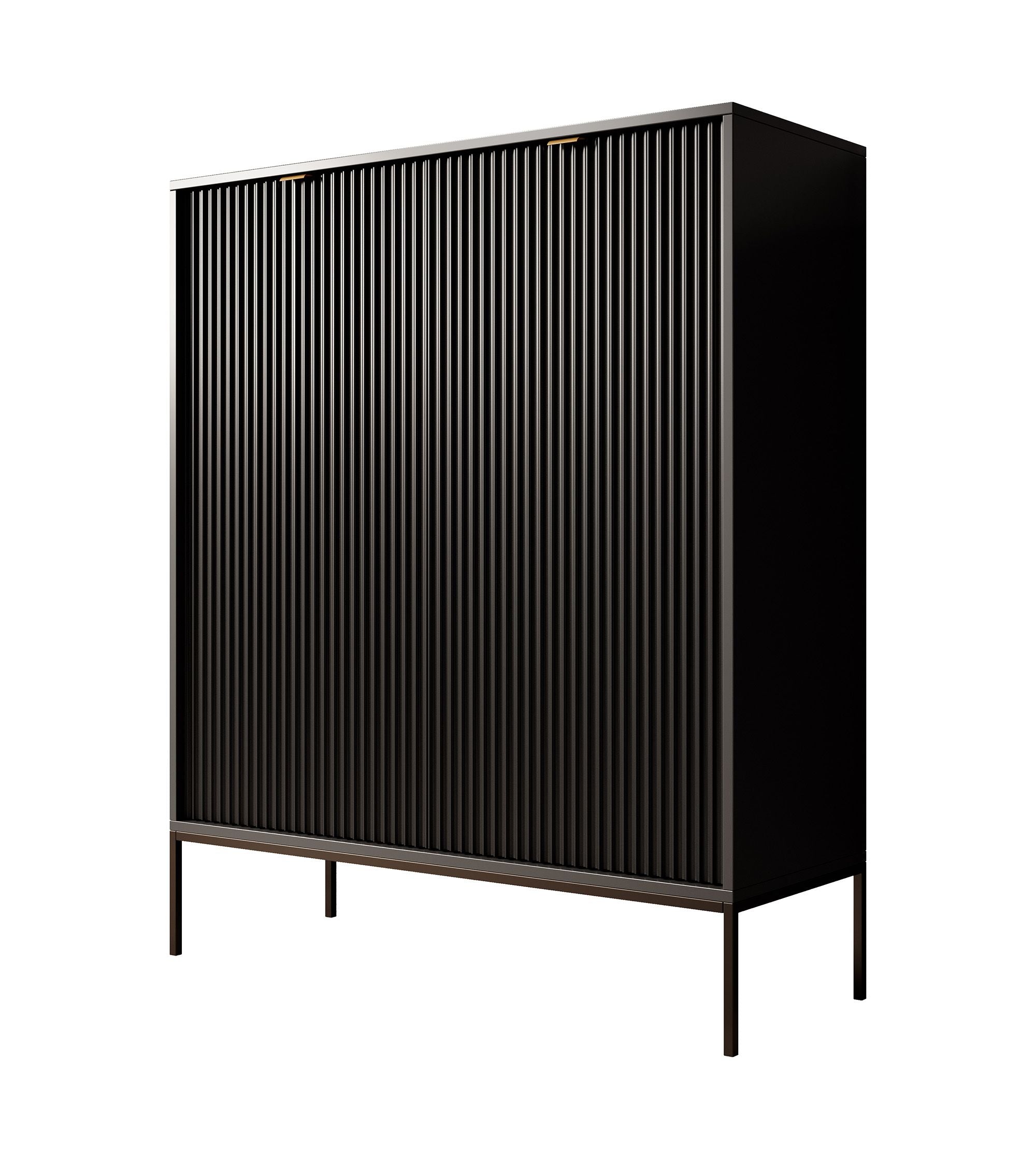 Meubella - Dressoir Navil - Zwart - 104 cm - Hoog