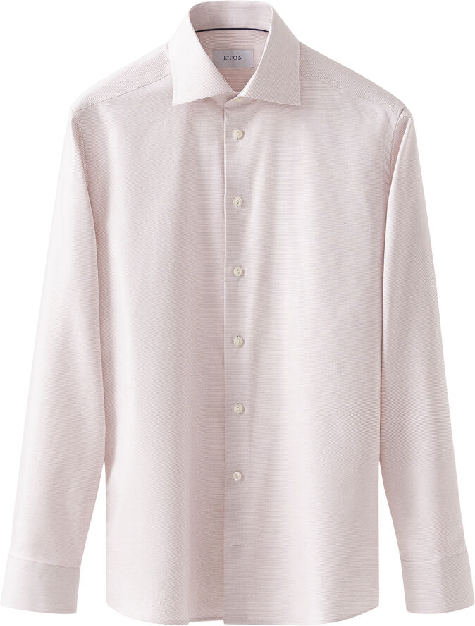 ETON Contemporary Fit Pink Semi Solid Cotton Tencel Lyocell Shirt Pink
