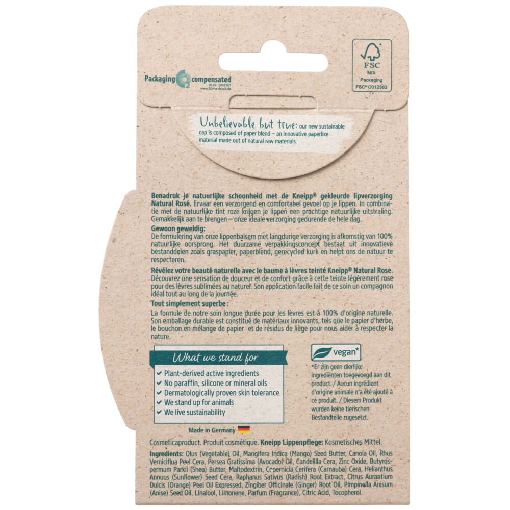 Kneipp Lipbalsem Natural Care & Color3,5 gr