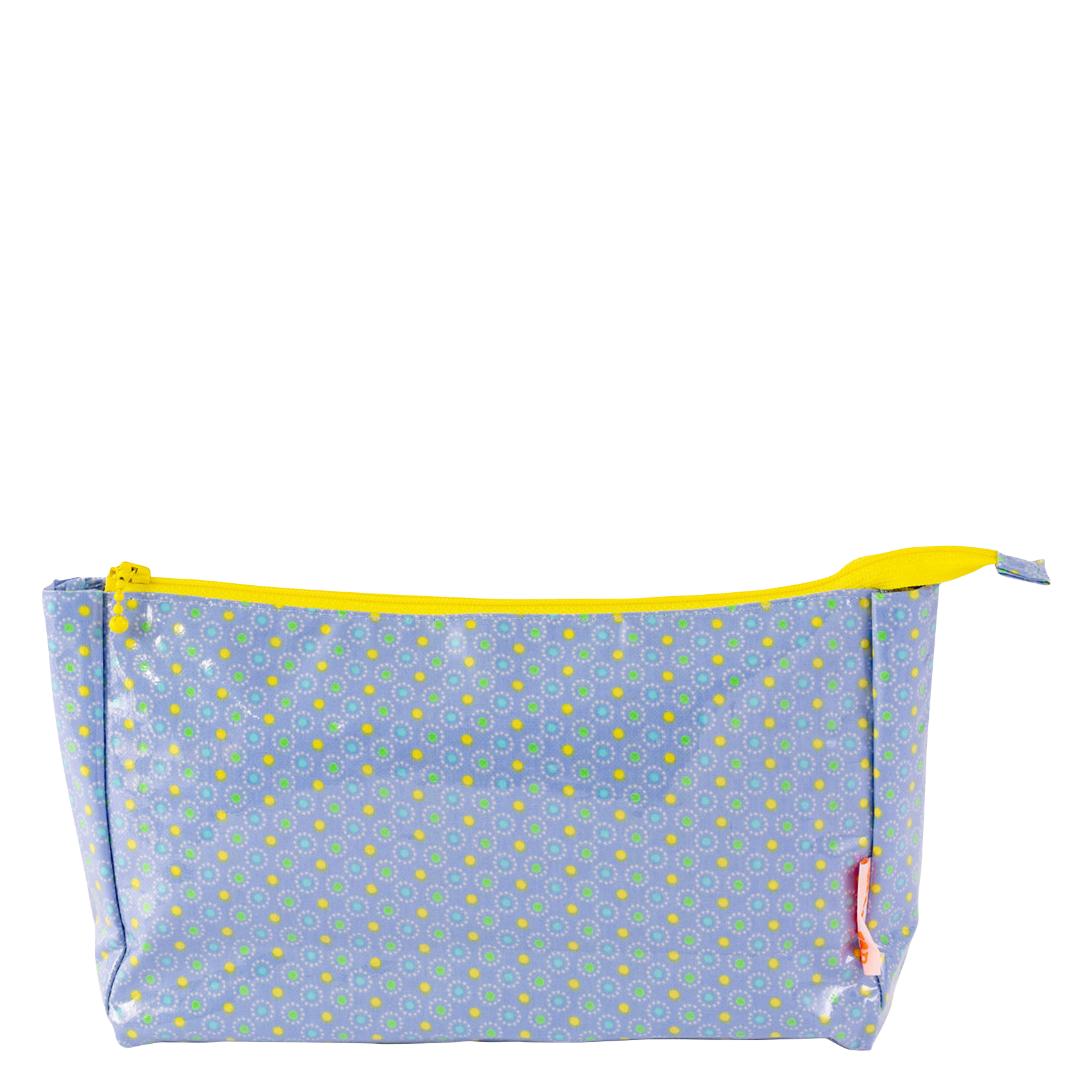 Trousse de toilette imprimé fleuri en coton enduit | Bleu