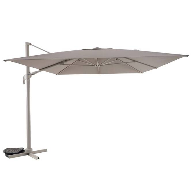 Parasol déporté carré inclinable MELHIA Lin / Argile