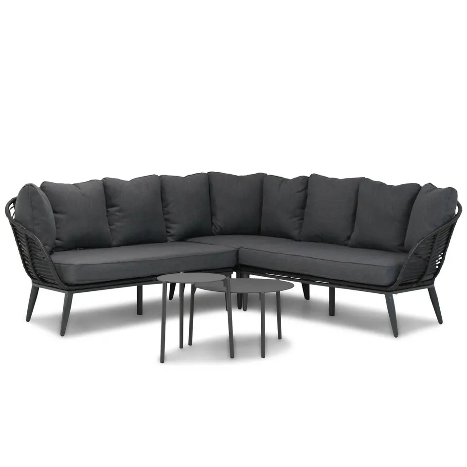 Hoek loungeset 4 personen Wicker Zwart Coco Coco Leonardo
