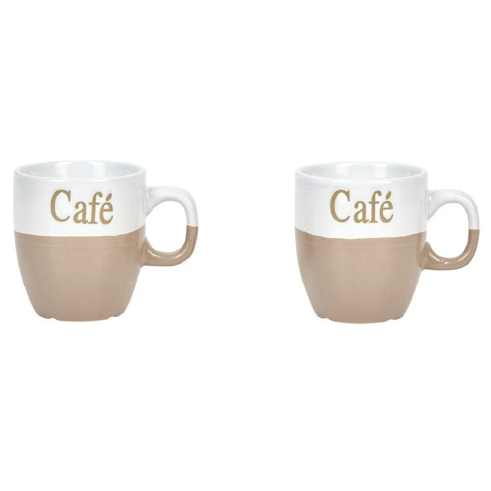 Mug faïence bicolore café