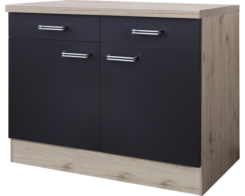 Flex Well onderkast met lade en draaideur Santo BxDxH 100 x 60 x 86 cm antraciet mat gedemonteerd scharnier links rechts
