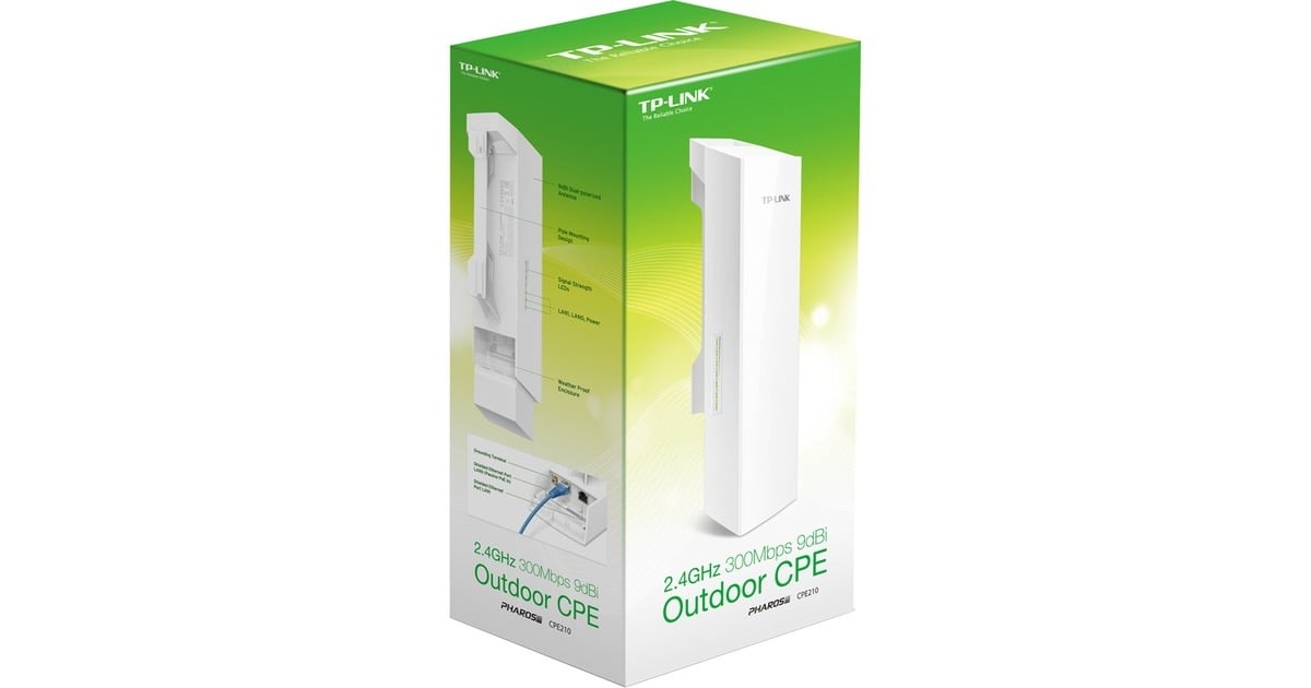 TP-LinkCPE210 - 2.4GHz 300Mbps 9dBi Outdoor CPE access point  (Wit)