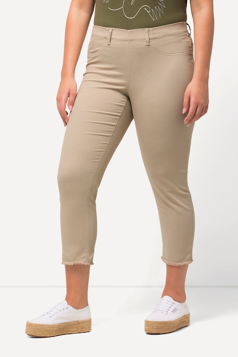 7/8-Hose Sienna, Fransensaum, schmales Bein