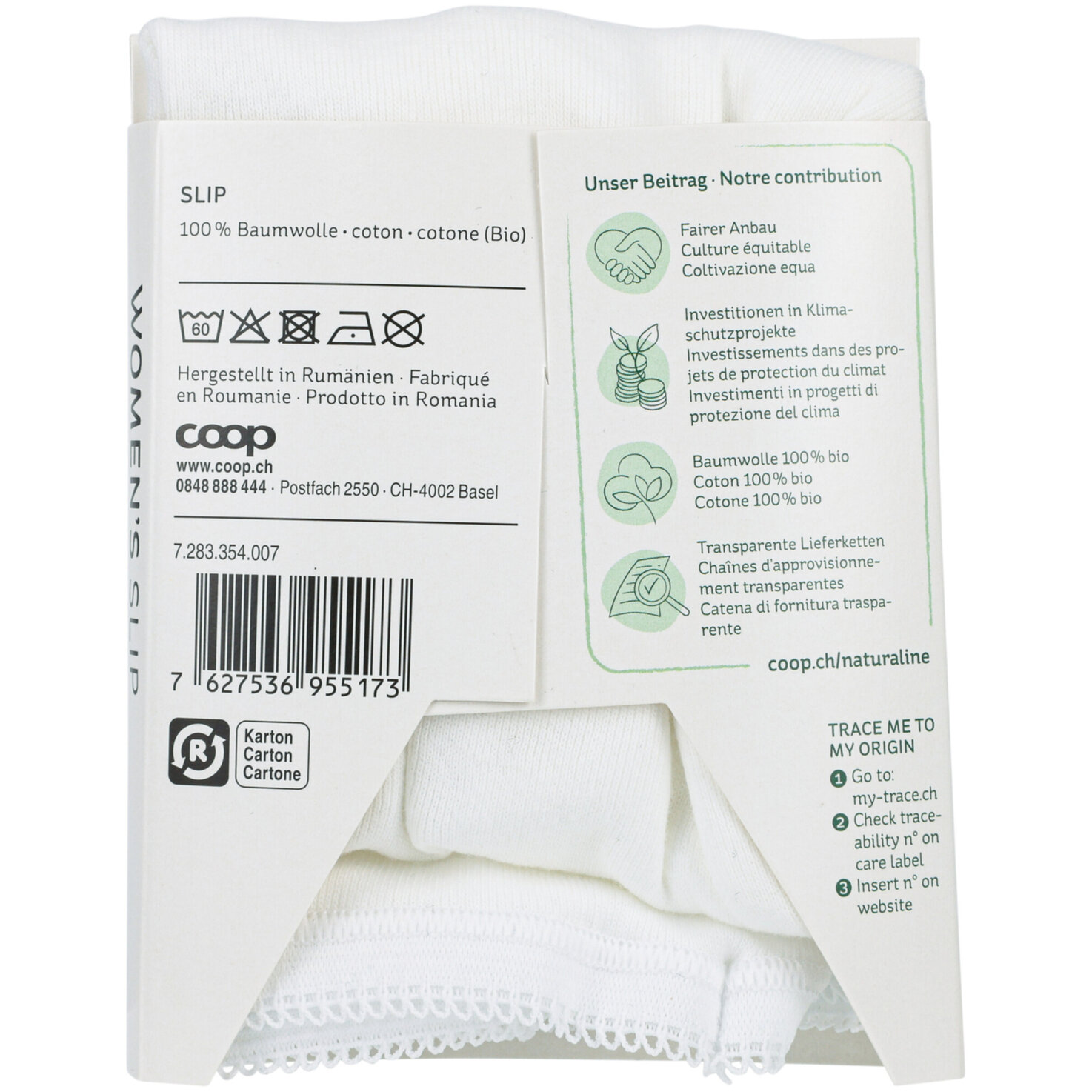 Naturaline Textil Damen Slip weiss L