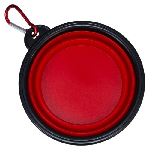 Bebedouro/Comedor de Silicone Dobrável, Vermelho