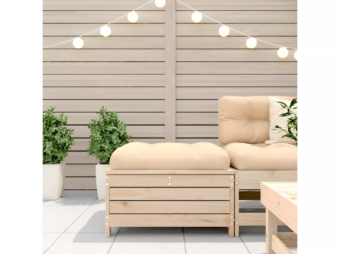 Repose-pied de jardin 62x63,5x32 cm bois de pin massif