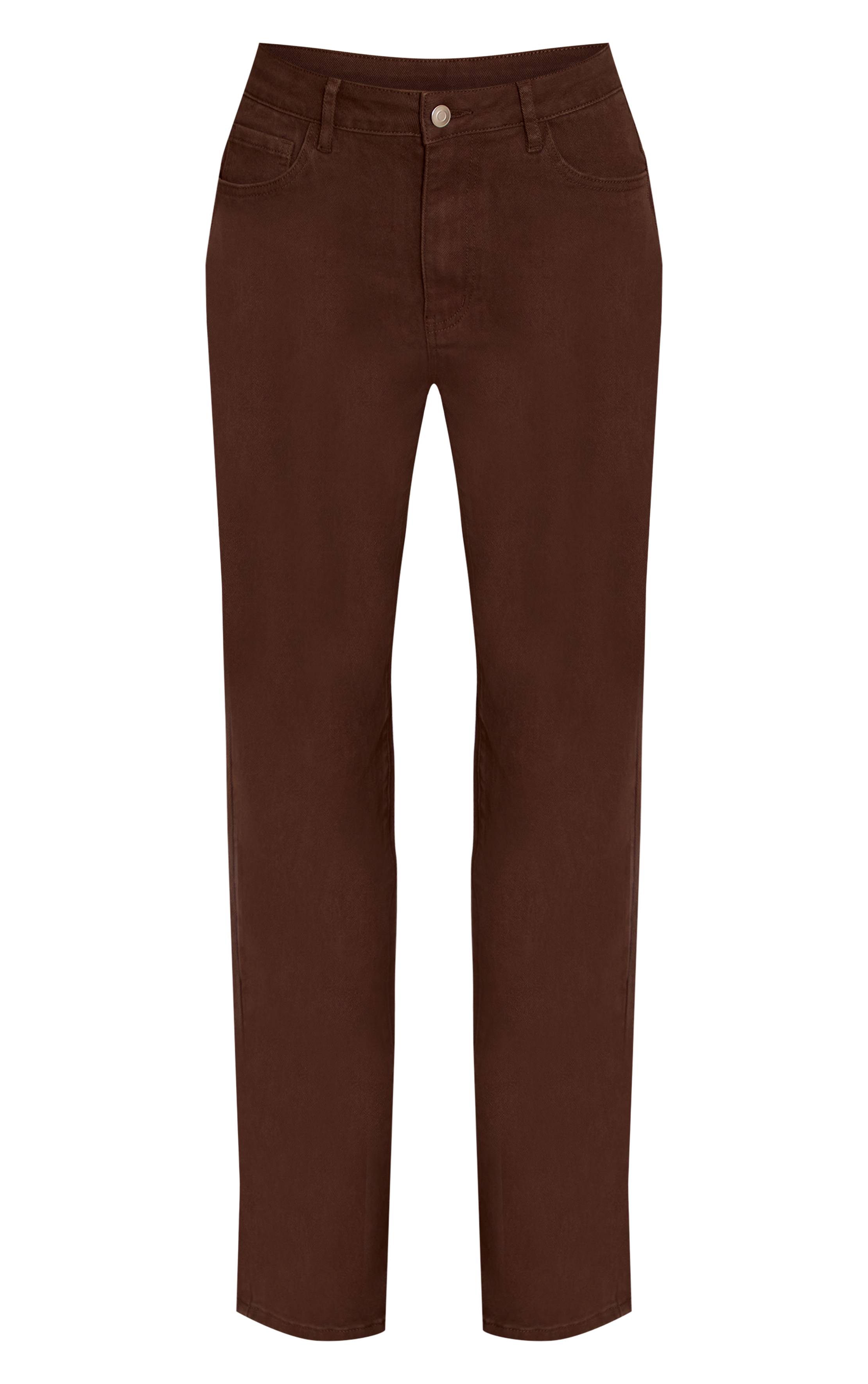 Marron Jean Évasé Stretch