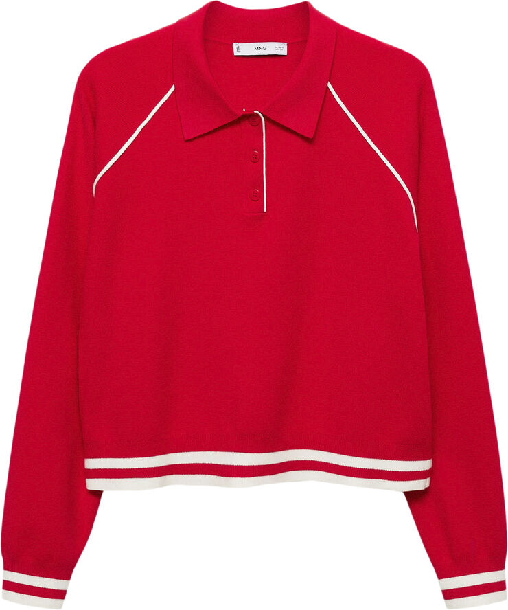 MANGO Contrast-edge sweater Red