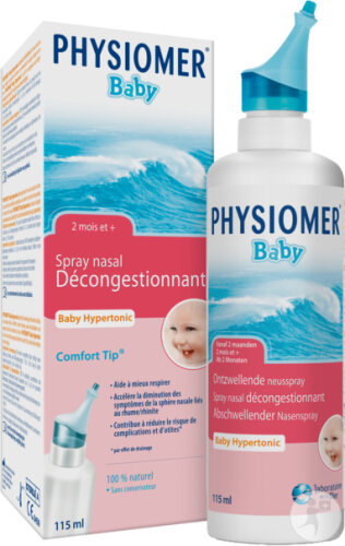 Physiomer Spray Baby Hypertonique Nez Bouché Bébé 115ml