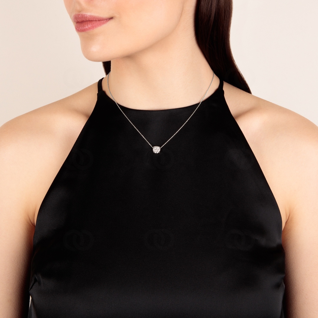 Collier 750/18 K Weissgold mit Diamanten 0.25ct H/Si