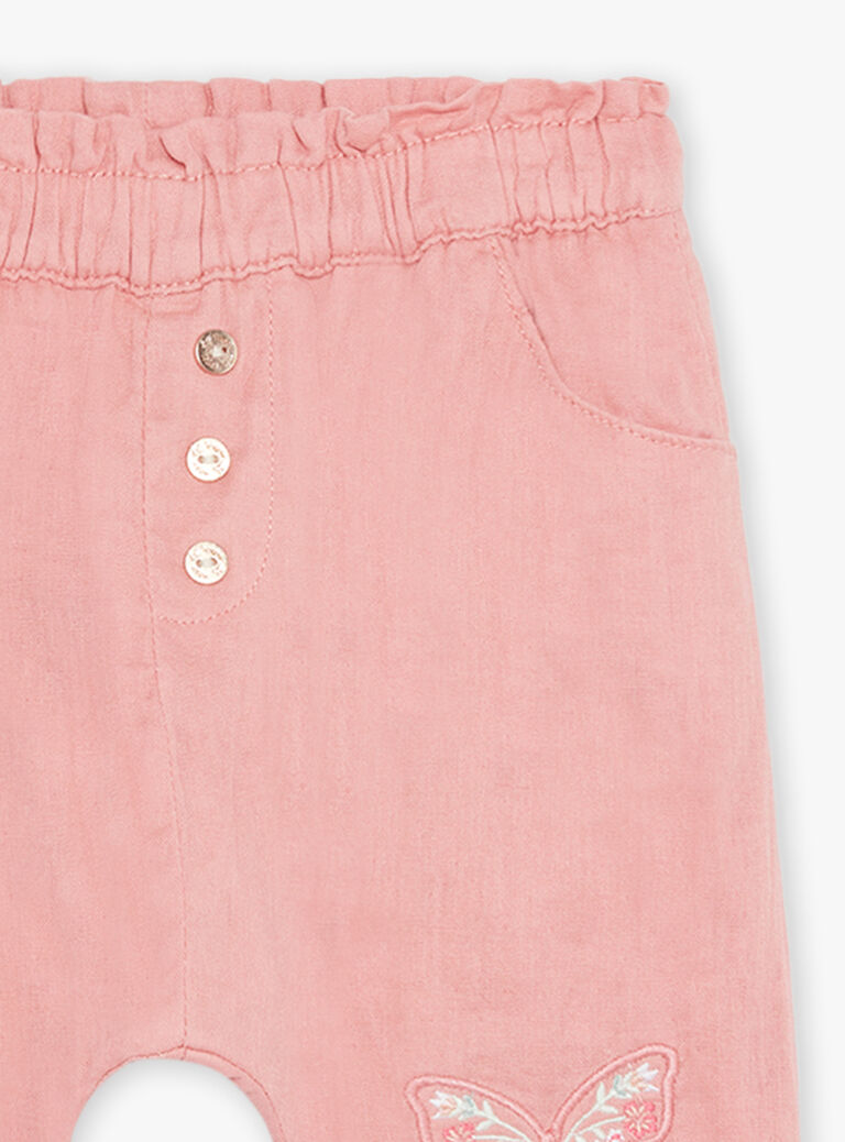 Pantalon vieux rose uni