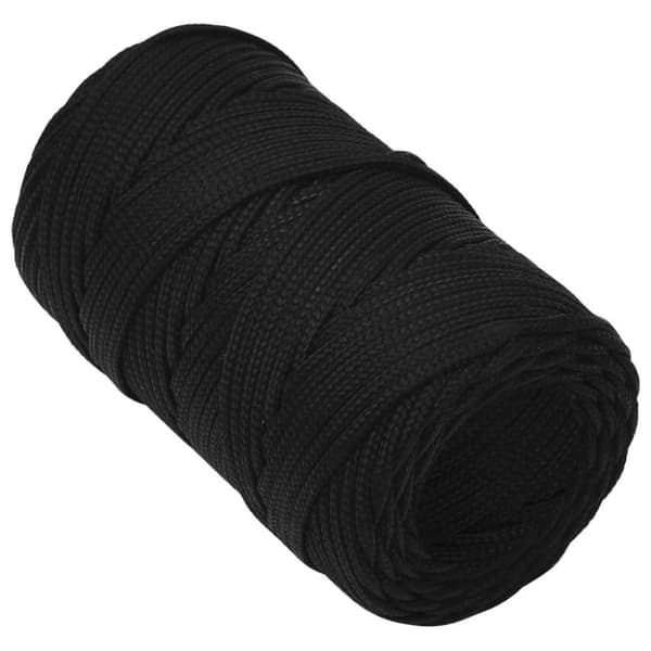 vidaXL Arbeidstau svart 2 mm 50 m polyester