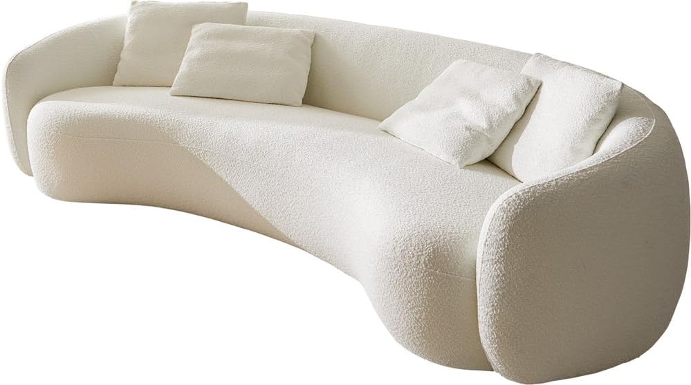 DELIFE 3-Sitzer-Sofa Larna Bouclé Creme-Weiß 260x120 cm 3-Sitzer