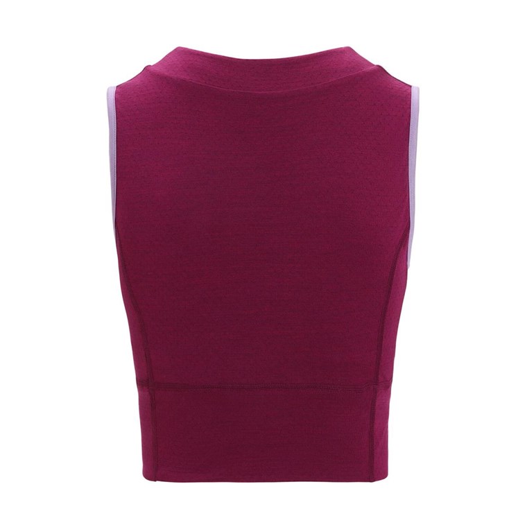 Icebreaker ZoneKnit Cropped Bra-Tank Women Purple Gaze/Go Berry