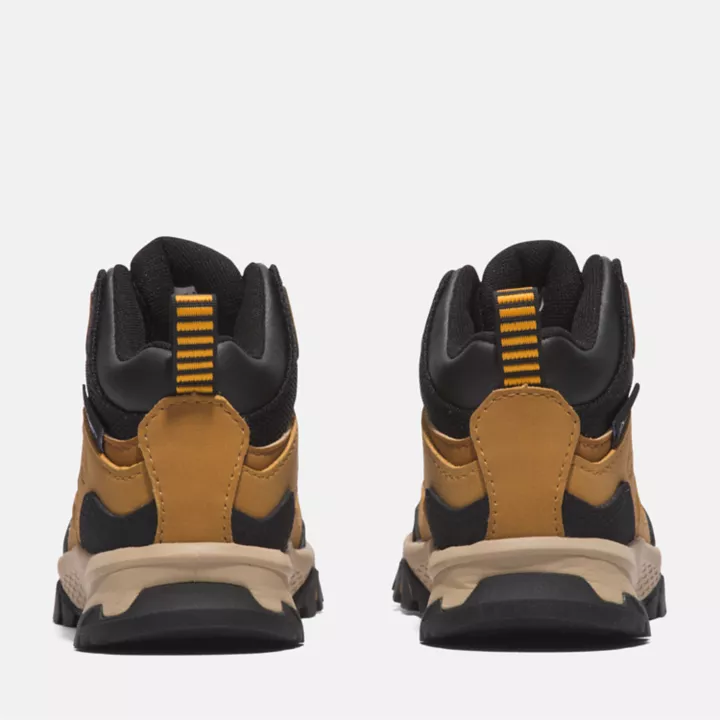 Bota de caminhada impermeável Lincoln Peak para crianças pequenas, na cor amarela.