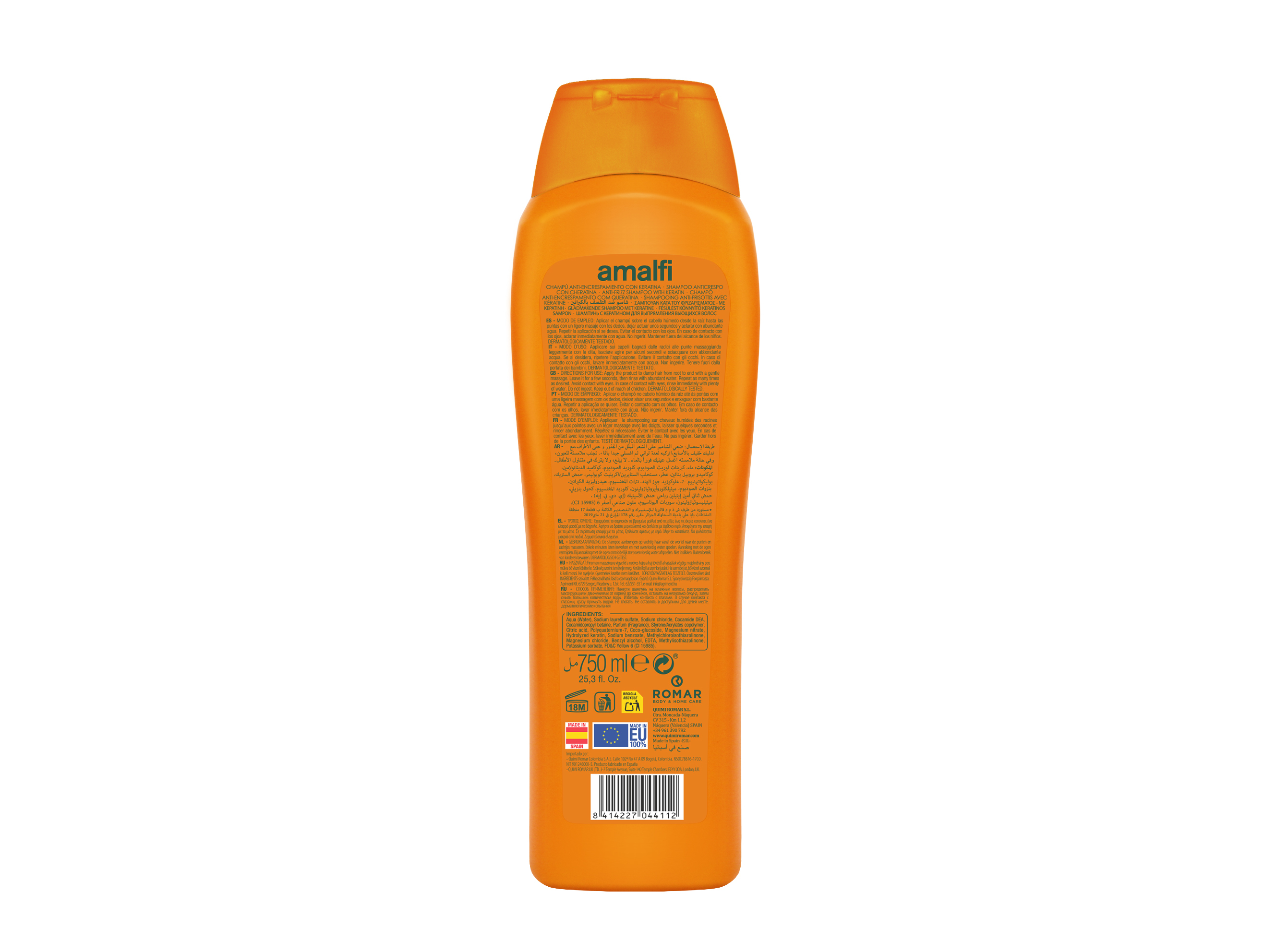 CHAMPÔ AMALFI ANTI FRIZZ KERATINA 750ML