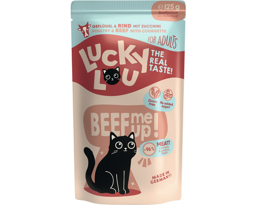 LuckyLou natvoer voor katten, gevogelte & rundvlees, 125 g