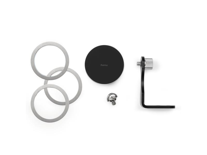 Hama Halterung Handy «Puck» magnetisch, universal Kompakter Magnet-Halter zur sicheren Befestigung eines Smartphones an Kamerastative und ¼“-Anschlüsse