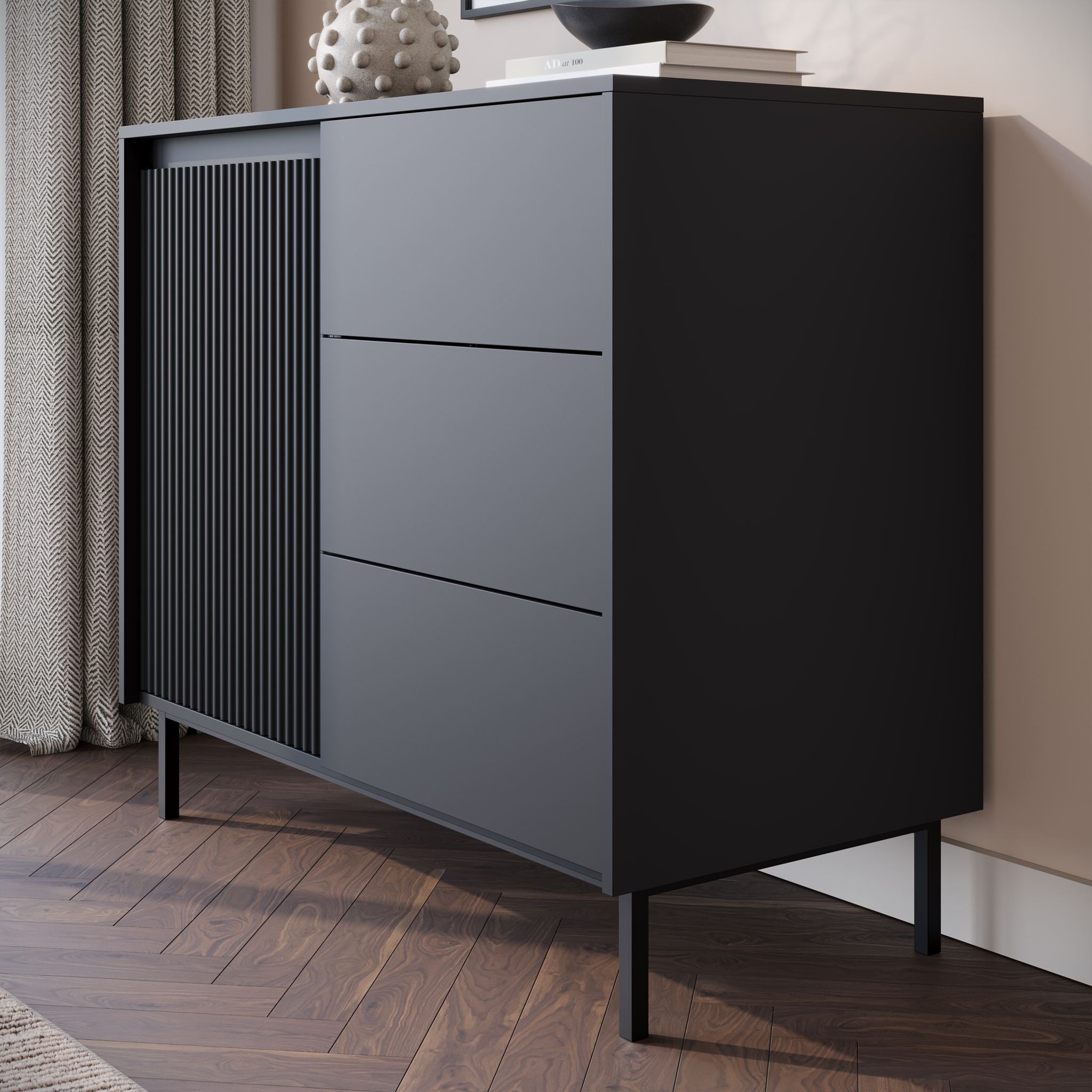 Orvana - Dressoir - Zwart - 103x50x90 cm