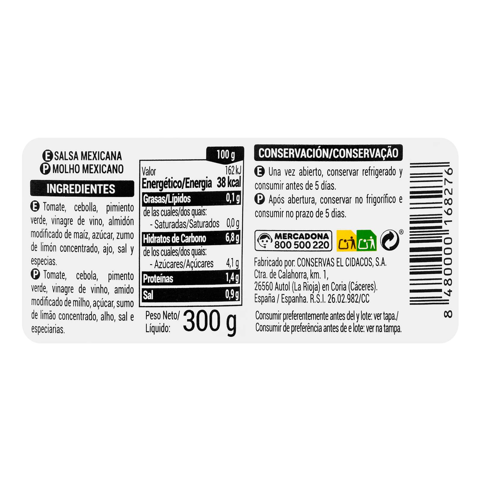 Salsa mexicaine Hacendado