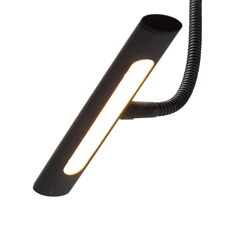 Design wandlamp zwart 18,5 cm incl. LED met dimmer - Tableau