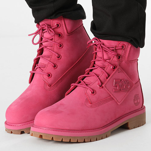 Boots Femme Timberland Premium 6 Inch Waterproof A64J5 Dark Pink Nubuck