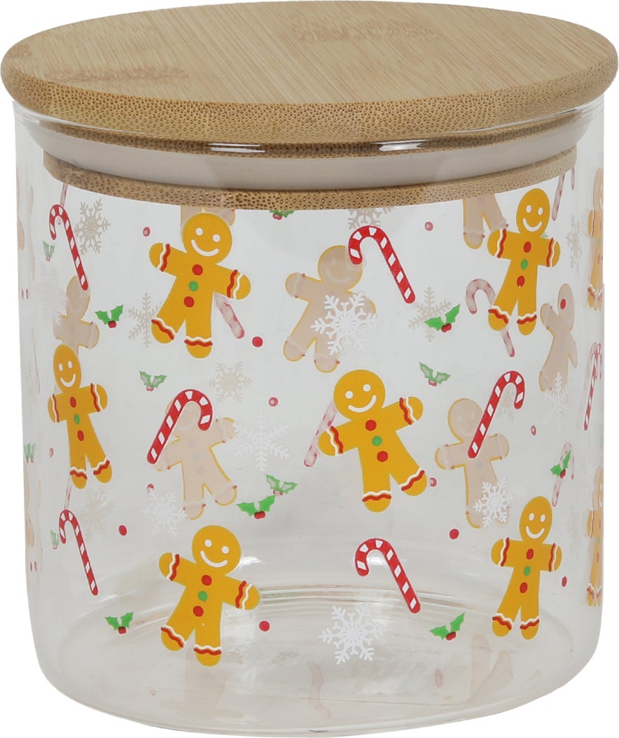 Voorraadpot Gingerbread met deksel geel D 10 H 11 cm