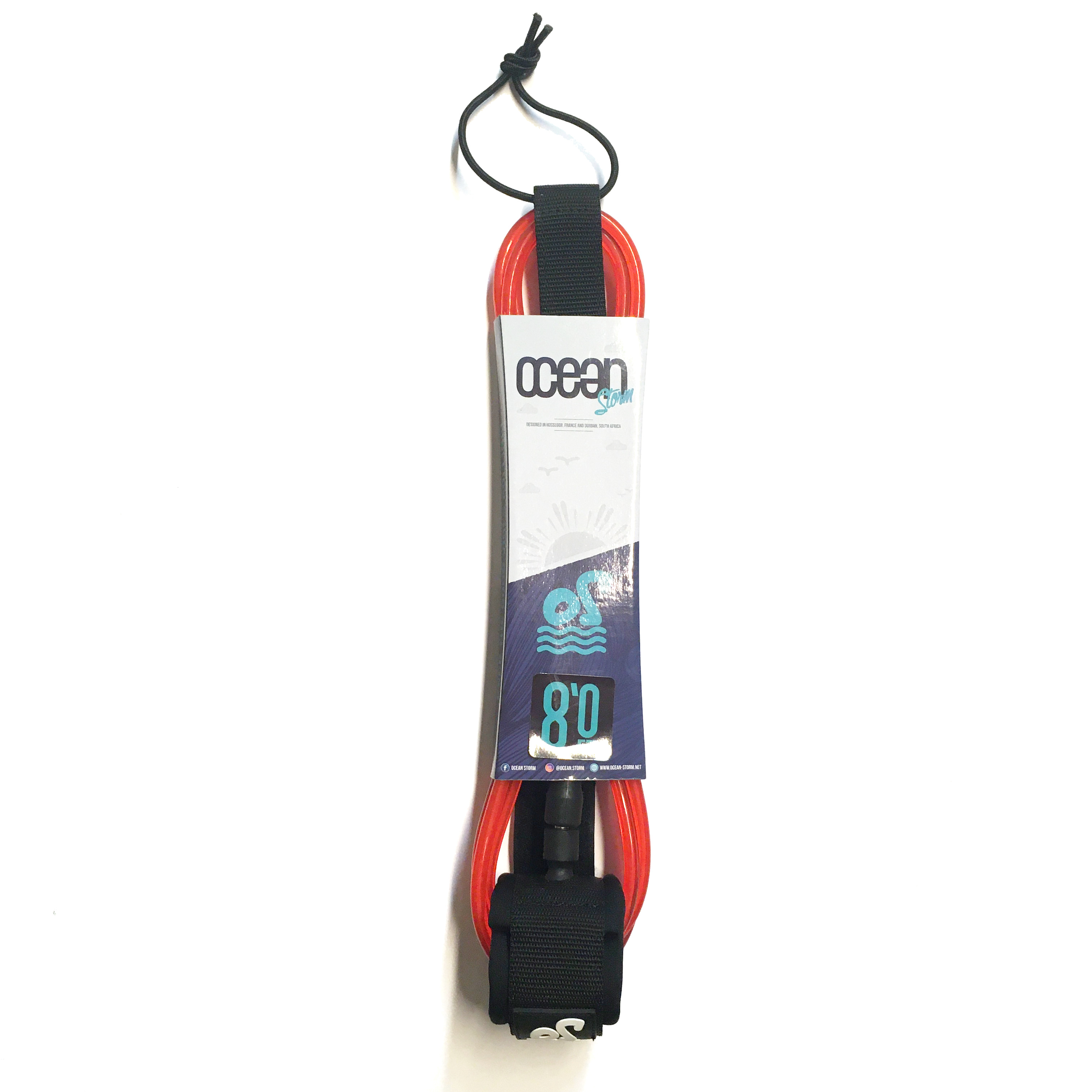 Ocean Storm Regular leash 8'0 Rouge