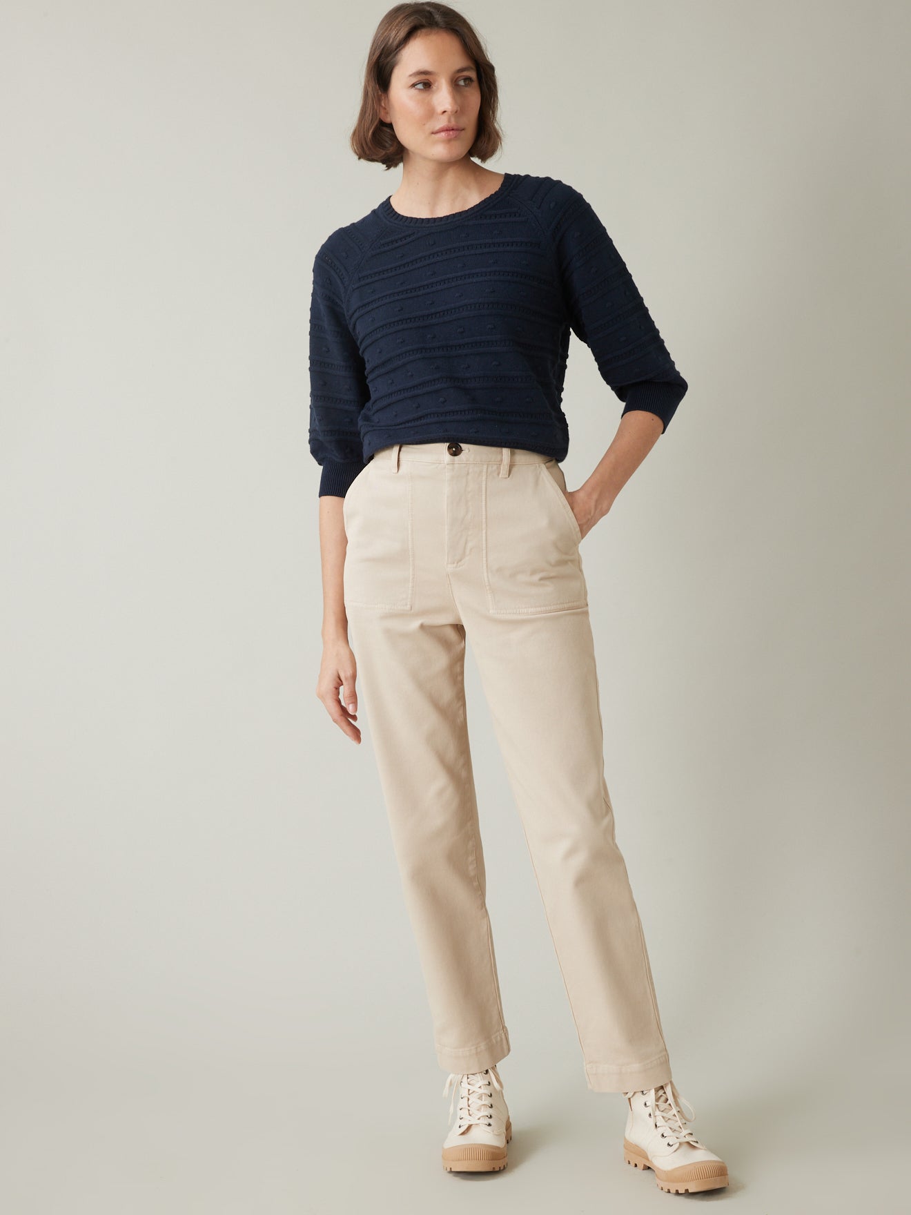 Pantalon cargo coton stretch femme Inès